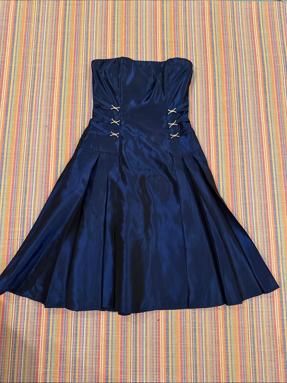 90s/Y2K Vintage Jessica McClintock Strapless Indigo HoCo Cocktail Dress